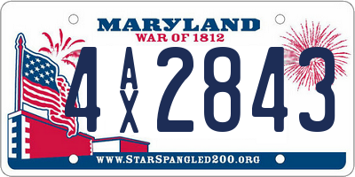 MD license plate 4AX2843