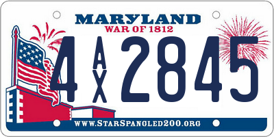 MD license plate 4AX2845