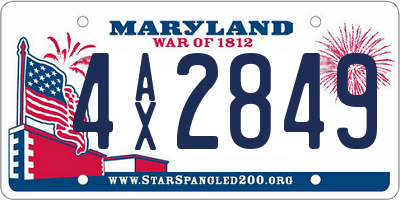 MD license plate 4AX2849