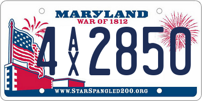 MD license plate 4AX2850
