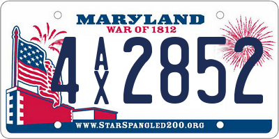 MD license plate 4AX2852