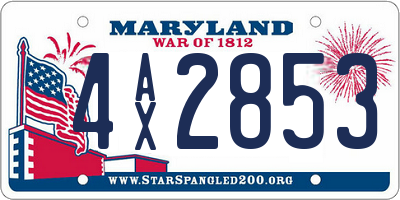 MD license plate 4AX2853
