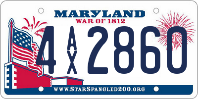 MD license plate 4AX2860