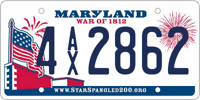 MD license plate 4AX2862