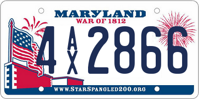MD license plate 4AX2866