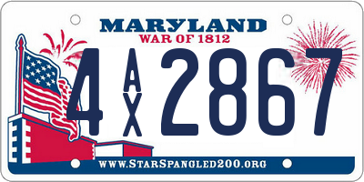 MD license plate 4AX2867