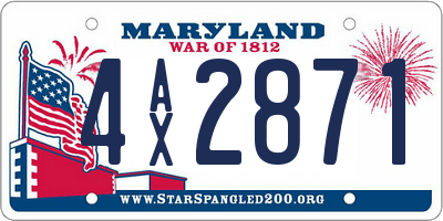 MD license plate 4AX2871