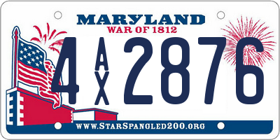 MD license plate 4AX2876