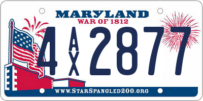 MD license plate 4AX2877