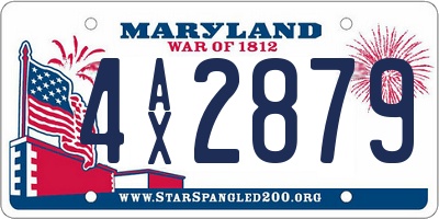 MD license plate 4AX2879