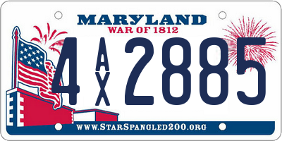 MD license plate 4AX2885