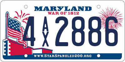 MD license plate 4AX2886