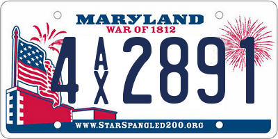 MD license plate 4AX2891