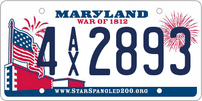 MD license plate 4AX2893