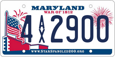 MD license plate 4AX2900