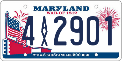 MD license plate 4AX2901