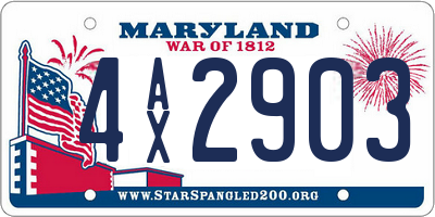 MD license plate 4AX2903