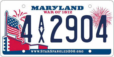 MD license plate 4AX2904