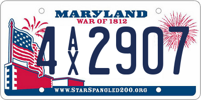 MD license plate 4AX2907