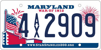 MD license plate 4AX2909
