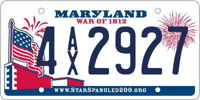 MD license plate 4AX2927