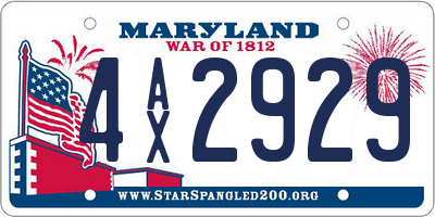 MD license plate 4AX2929