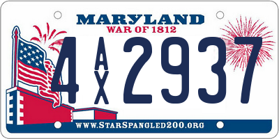 MD license plate 4AX2937