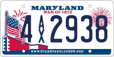 MD license plate 4AX2938