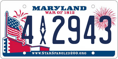 MD license plate 4AX2943