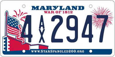 MD license plate 4AX2947