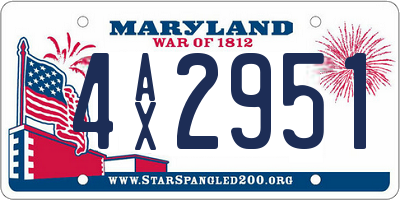 MD license plate 4AX2951