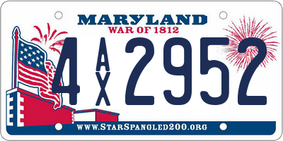 MD license plate 4AX2952