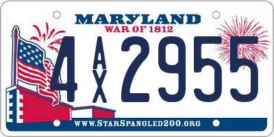 MD license plate 4AX2955
