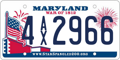 MD license plate 4AX2966
