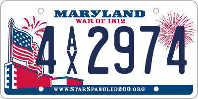 MD license plate 4AX2974