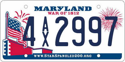 MD license plate 4AX2997