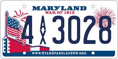 MD license plate 4AX3028