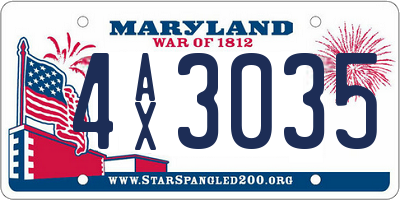MD license plate 4AX3035