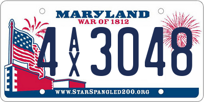 MD license plate 4AX3048