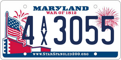 MD license plate 4AX3055