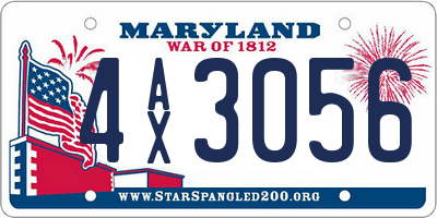 MD license plate 4AX3056