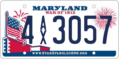 MD license plate 4AX3057