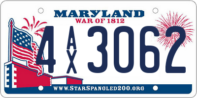 MD license plate 4AX3062