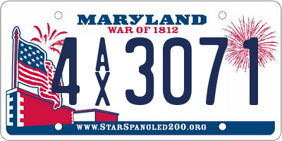 MD license plate 4AX3071