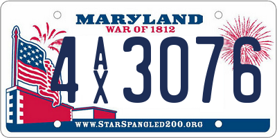 MD license plate 4AX3076