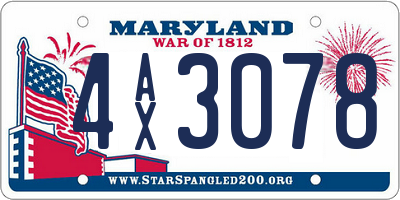 MD license plate 4AX3078