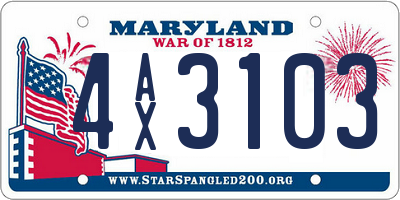 MD license plate 4AX3103