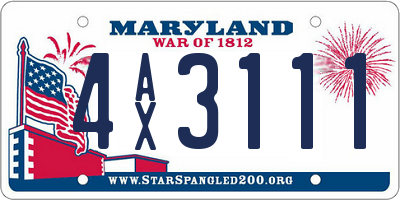 MD license plate 4AX3111
