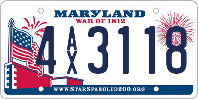 MD license plate 4AX3118