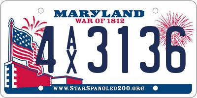 MD license plate 4AX3136